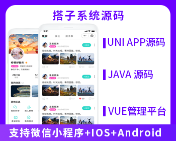 JAVA同城找搭子同城交友系统源码支持微信小程序+IOS+Android-博纳软云